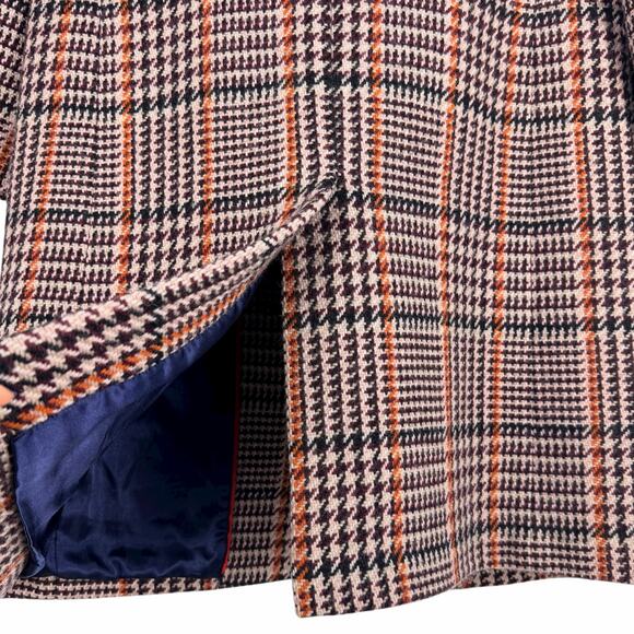 J Crew Wool Blend Single Breasted Topcoat Cabernet Plaid Size 6 - Picture 9 of 12